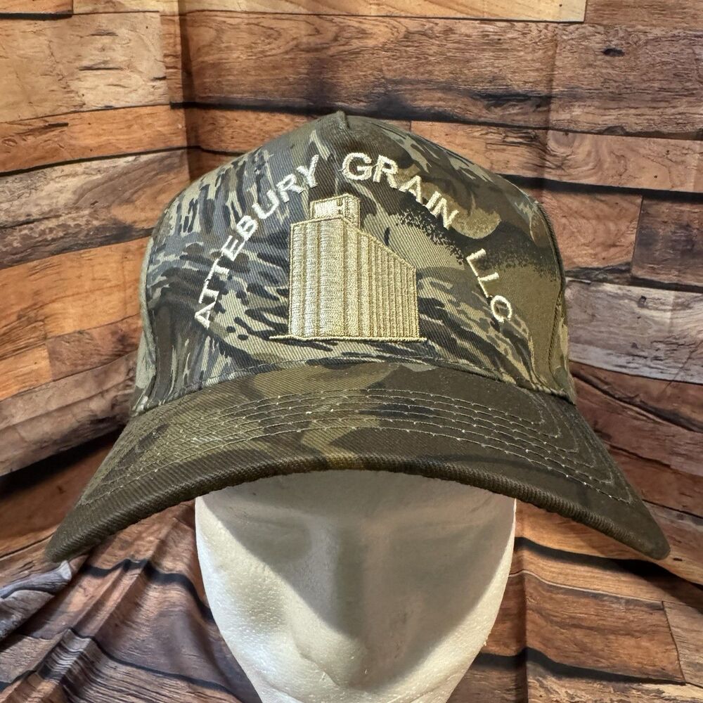 Attebury Grain LLC Camo Hat Adjustable Baseball Cap Farm Agriculture Outdoors